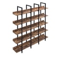 thumbnail image 7 of Euroco 5 Tier Bookcase with Open Shelves, Industrial Bookshelf with Metal Frame, 71" Bookshelf for Home Office, Rustic Brown, 7 of 7