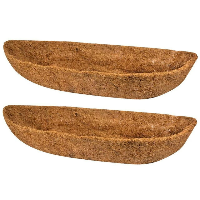 DOLITY 2 Pcs Doublures d'Auge en Coco pour Panier Suspendu, Doublures de Jardinière en Fibre de Coco Noix de Coco 36 Pouces