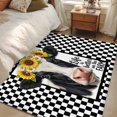 thumbnail image 6 of Farmhouse Cows Area Rug 4x6 Washable Rug Non Slip Sunflower Daisy White Black Plaid Large Area Rug Indoor Floor Carpet for Entryway Bedroom Kitchen Living Room Home Office Dining Room Nursery, 6 of 8