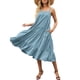 thumbnail image 5 of Sunloudy Vestido midi sin mangas para mujer, vestido de playa con volantes sueltos de color sólido sin mangas de verano Sunloudy  S M L XL, 5 of 7