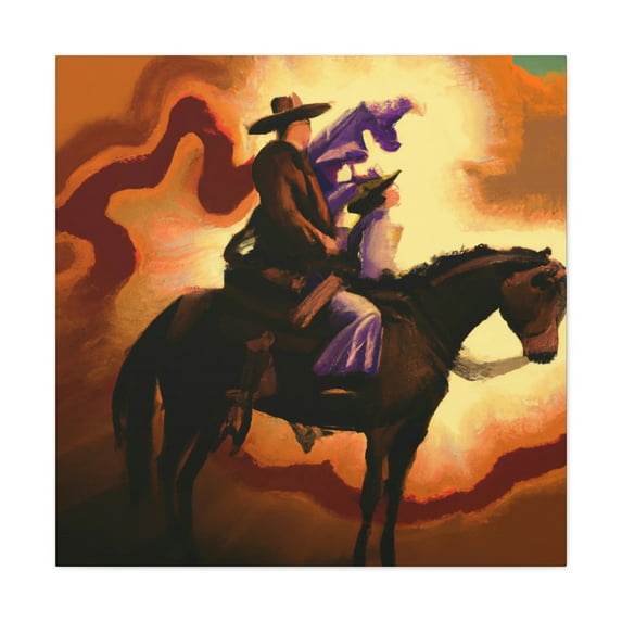 Cowboy on Horseback Ride - Canvas
