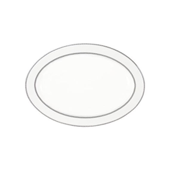 Lorren Home Trends Arianna Collection Bone China Serving Platter, 14", Silver