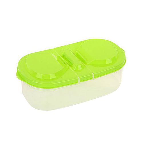 Zhaomeidaxi Snack Container - Divided Plastic Food Container Two Sections for Snacks on The Go Eco-Friendly, Dishwasher Safe, BPA-Free - with Lid 