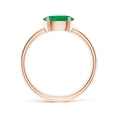thumbnail image 2 of ANGARA Natural Oval 1.1 ct Emerald Off-Centered Solitaire Ring With Diamonds in 14K Rose Gold for Women (Size-8x6mm) | May Birthstone, Anniversary, Jewelry Gift for Women | Natural Emerald Ring, 2 of 10