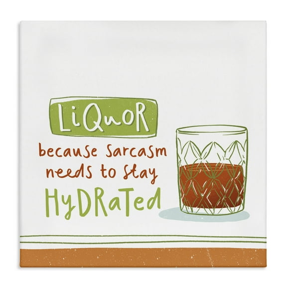 Stupell Industries Funny Liquor Phrase Food & Beverage Painting Wrapped Canvas Art Print Wall Art, 17 x 17