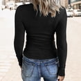 thumbnail image 5 of Women Fashion Solid Button Thermal Tops for Women Long Sleeve with Thumb Holes T Shirt V Neck Sleeveless Thermal Top for Women Pullover Long Sleeve Slim Thermal Underwear Top for Women Top, 5 of 5