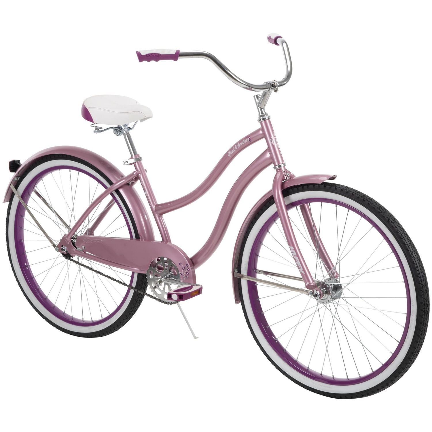 Huffy 26-inch Good Vibrations Cruiser Bike for Women, Blush Pink