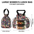 thumbnail image 5 of Shiba Inu and Flowers Drawstring Lunch Bag Women - Drawstring Lunch Bag Insulated for Work Office - Stain-Resistant Large Lunchbags for Women with Multi-Pockets, 5 of 6