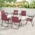 thumbnail image 2 of Costway 4PCS Folding Beach Chair Camping Lawn Webbing Chair Lightweight 1 Position Red, 2 of 9