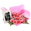 Mother's Day Pink Roses With Silver Frame