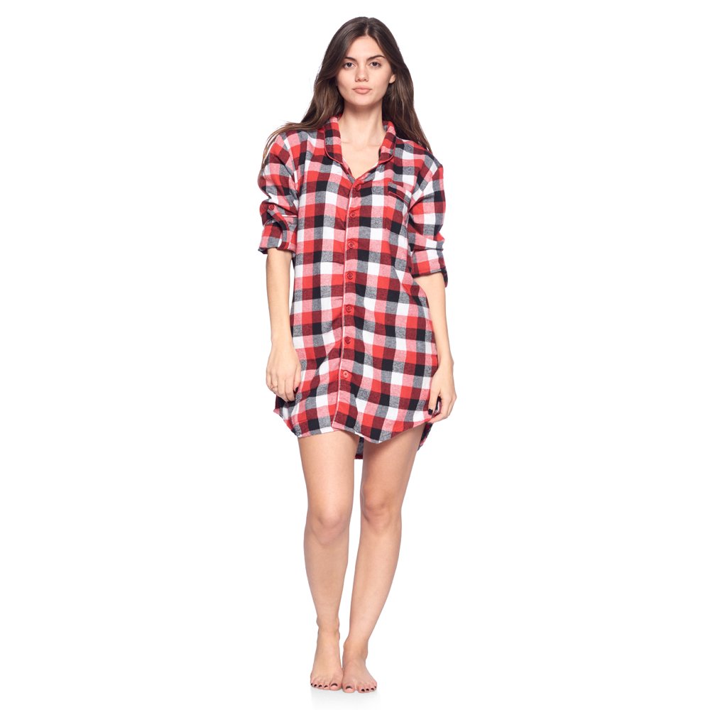 flannel button down sleep shirt