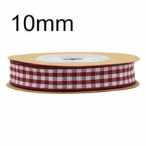 NAMZI 0.4 Inch x 5.5 Yards Gingham Ribbon, Classic Plaid Buffalo Checker Ribbon for Gift Wrapping, Hair Bows & DIY Crafts, Wine Red