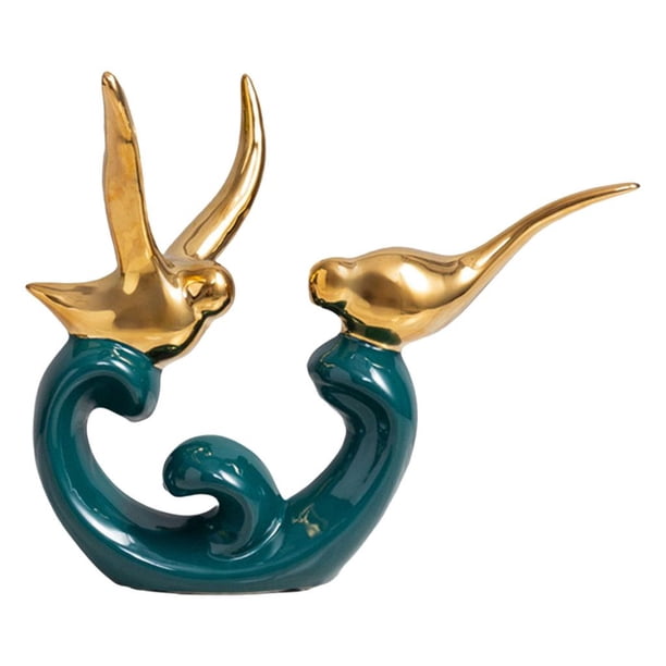 Escultura de pájaros del amor de cerámica, artesanía, figura, estante, estatua coleccionable Los 23x11x18.5cm