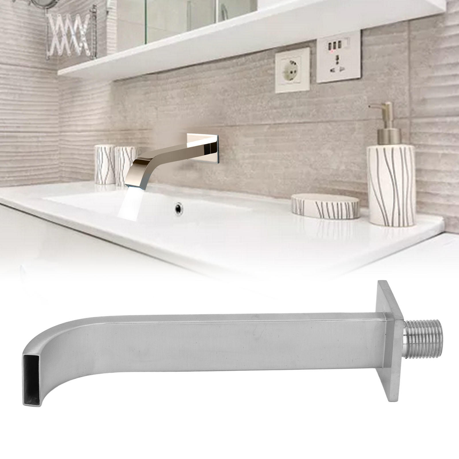 BIMZUC Stainless Steel DN15 Wall‑Mounted Faucet – 4″ Brushed Finish, Waterproof, Easy Install for Bathroom Sink & Tub