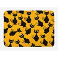 thumbnail image 1 of Vintage Bath Mat, Black Cat Pattern For Halloween on Orange Background Celebration Graphic Patterns, Non-Slip Plush Mat Bathroom Kitchen Laundry Room Decor, 29.5 X 17.5 Inches, Black Orange, Ambesonne, 1 of 2