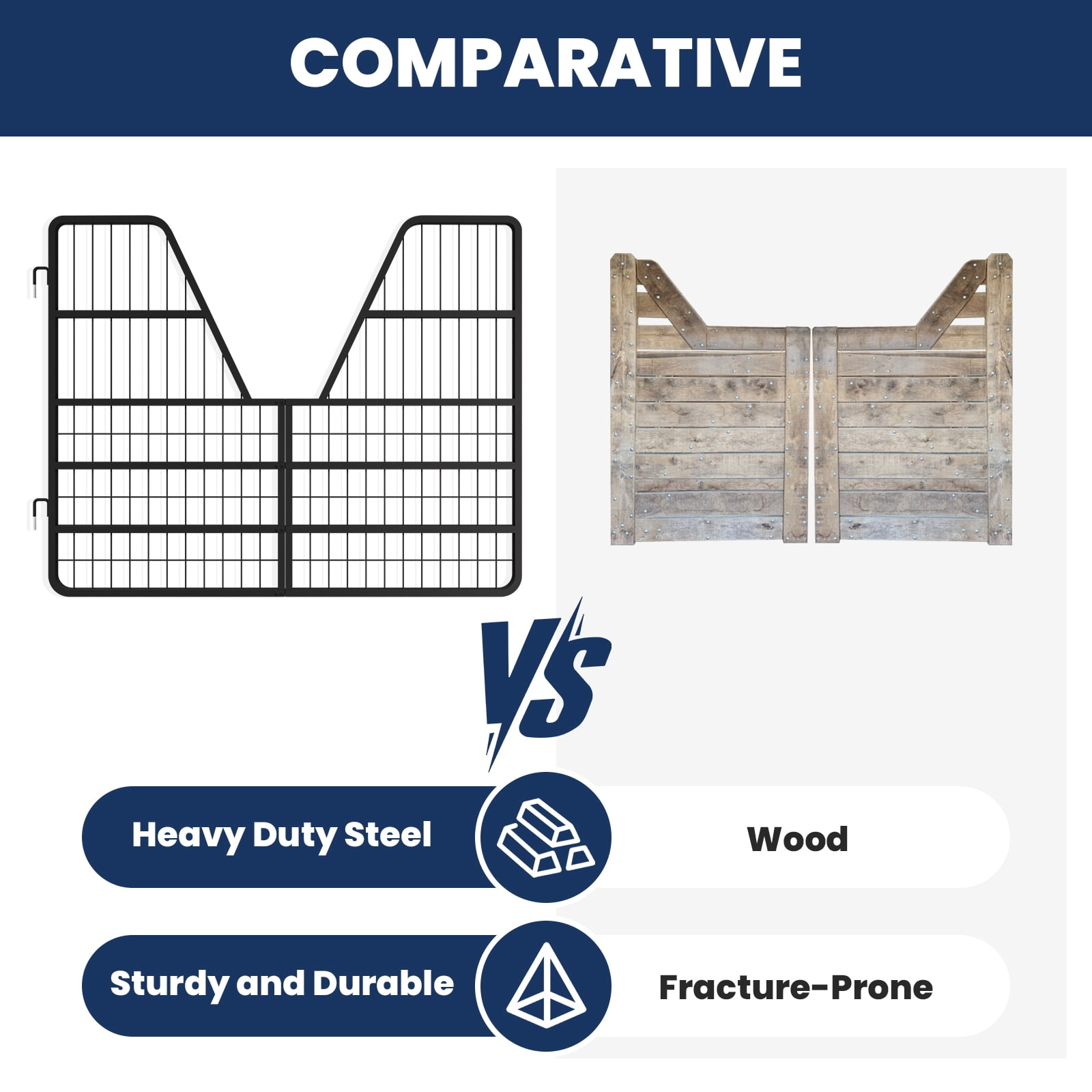 Horse Stall Guard featuring Yoke Design, Horse Stall Door furnished with 52" L x 42" H, Horse Stall Gate built with Heavy-Duty Thick Steel Frame, Fits Standard Barn Doorways​