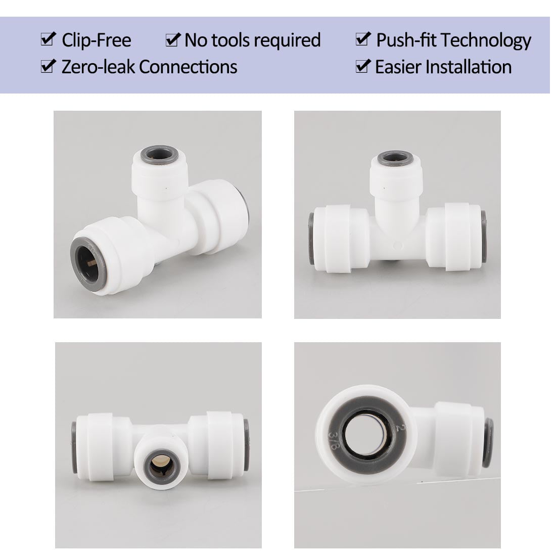 Tulead Quick Connect Fittings Straight Quick Connector Water Fittings Water Purifiers Quick Adapter 1/4 to 3/8 OD Tube Connector Fitting Pack of 10 