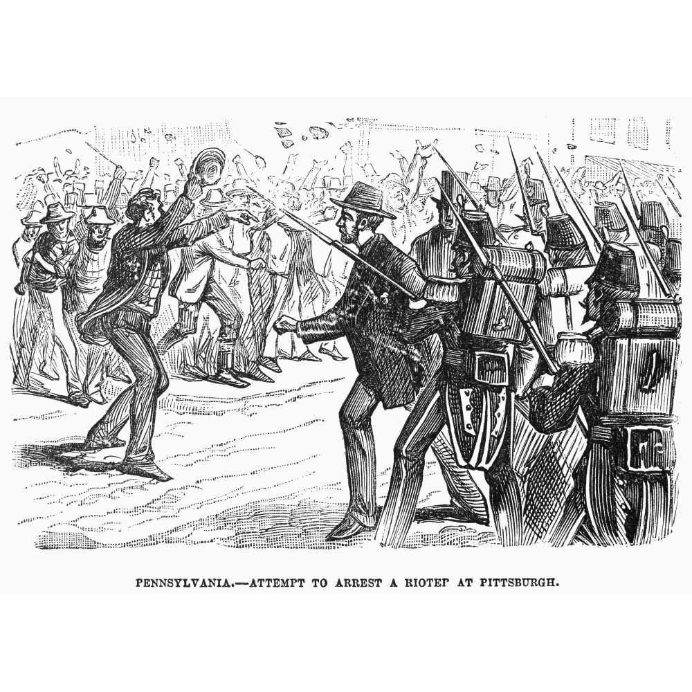 Great Railroad Strike 1877 Nmilitiamen Attempt To Arrest A Rioter At
