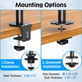 thumbnail image 4 of HOMOUNT Dual Monitor Stand, Vertical Monitor Desk Mount for 2 Max 32 inch Stack Screen Monitors, Height Adjustable, Swivel, Tilt, up to 17.6lbs, 4 of 8