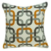 HomeRoots 20 x 7 x 20 in. Cool Transitional Gray & Orange Pillow Cover with Poly Insert