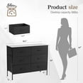 thumbnail image 4 of JONPONY Dresser TV Stand for Bedroom, 6 Drawer Fabric Storage Chest with Metal Frame & Wooden Top, Organizer for Closet & Living Room, Black, 4 of 7