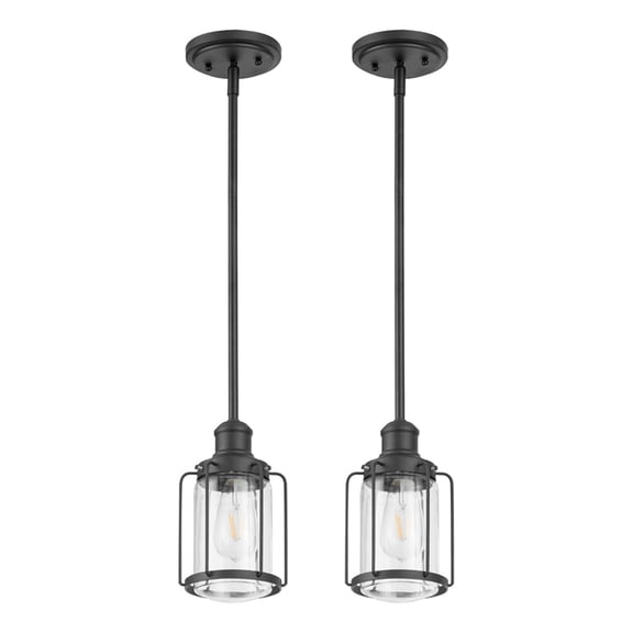 Prominence Home 2 Pack Lincoln Woods 1 Light Kitchen Island Linear Pendant Bar Light