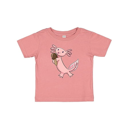 

Inktastic Cute Axolotl Eating Ice Cream Gift Baby Boy or Baby Girl T-Shirt