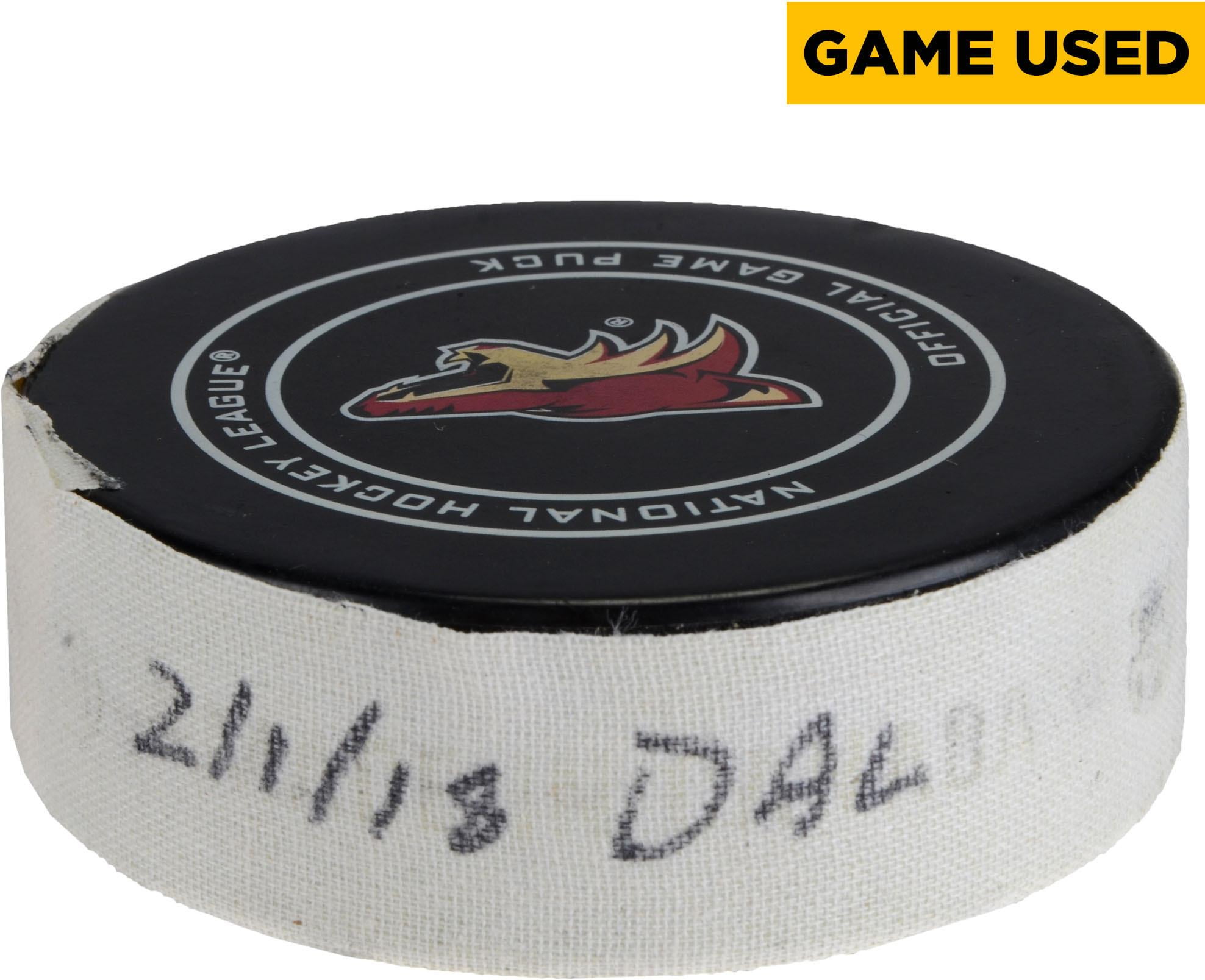 Arizona Coyotes Game-Used Puck vs. Dallas Stars on February 1, 2018 Fanatics Authentic Certified by Fanatics Authentic