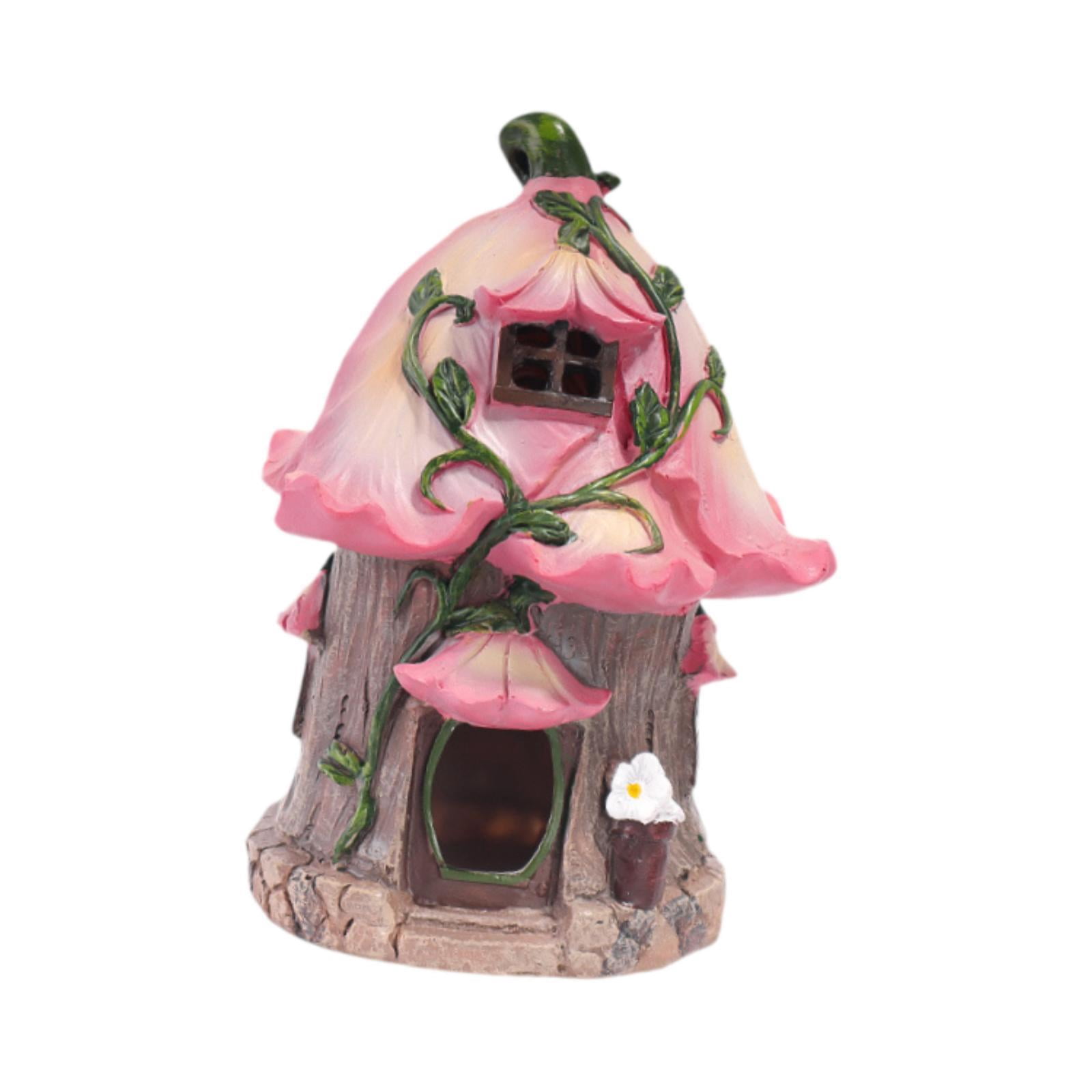 simhoa Fairy Garden Decor House Statue Sculpture,Creative, House, Resin Statue for Outdoor, Yard, Decoration