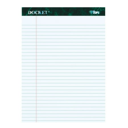 Docket Ruled Perforated Pads 63410 Docket Ruled Perforated Pads, 8 1/2 x 11 3/4, White, 50 Sheets (Pack of 12), Everyday weight paper with Letr-Trim perforated sheets for easy removal By Tops From USA ()