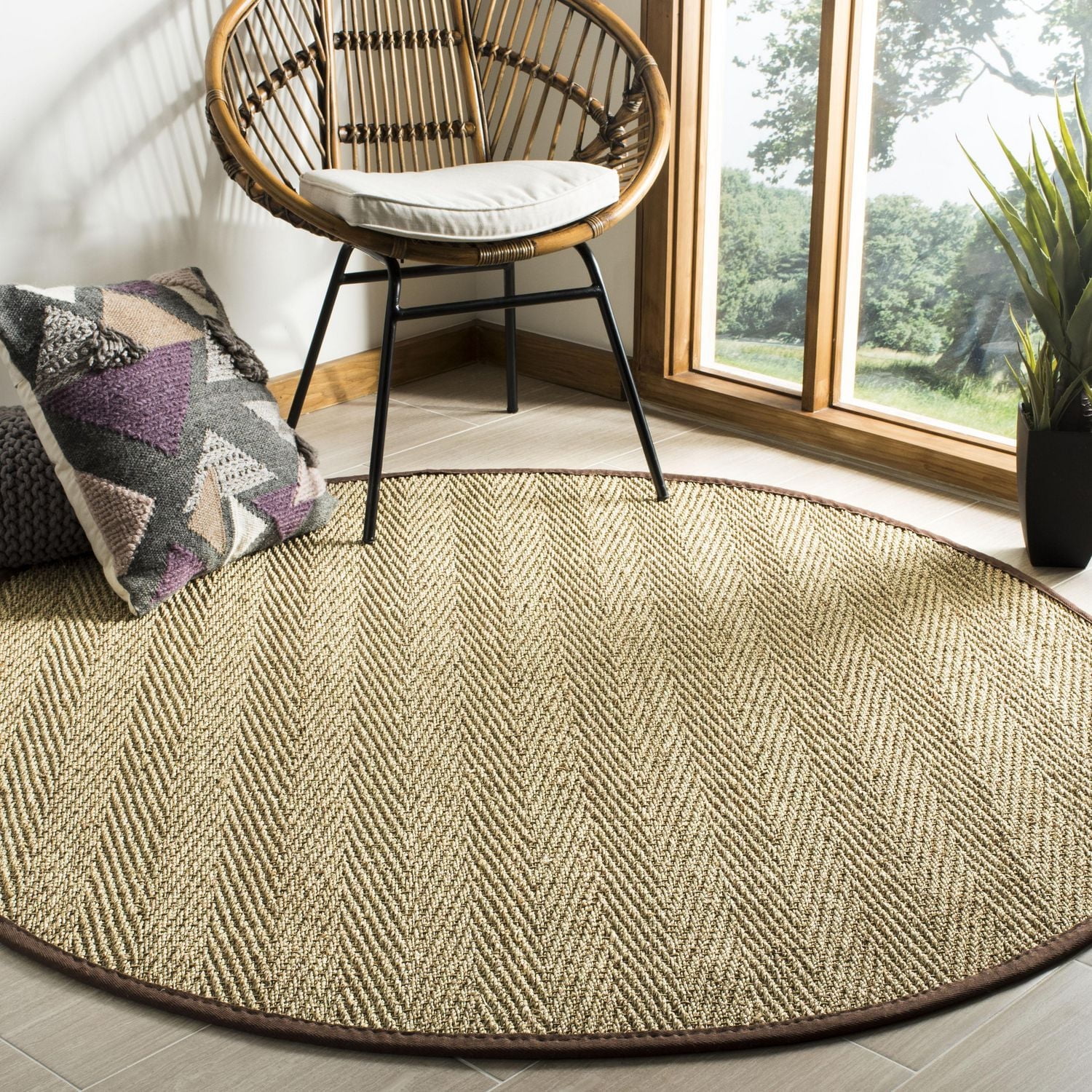Safavieh Natural Fiber Arbor Tapis de Bordure, naturel / gris, 8' X 10'