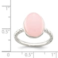 thumbnail image 2 of White Sterling Silver Ring Band Gemstone Quartz Rose, 2 of 2