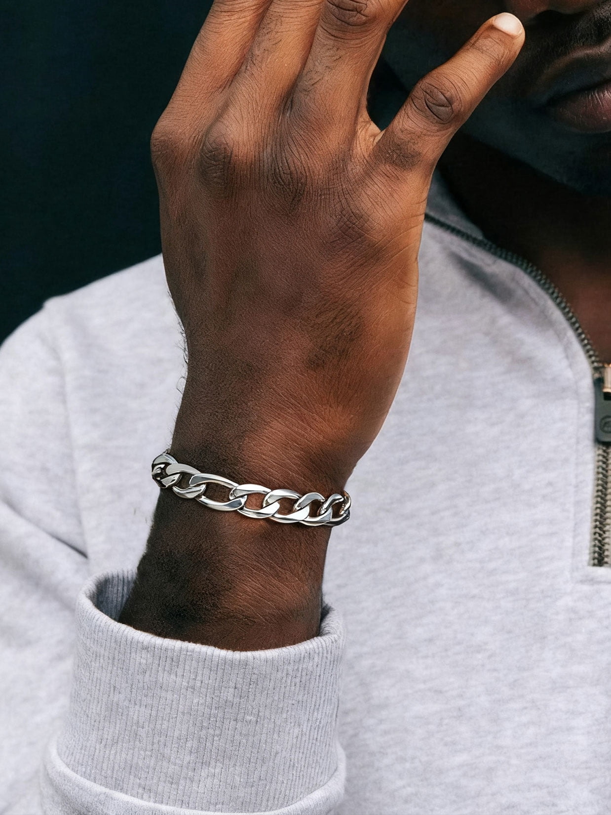 ChainsProMax HipHop Men's Bracelet, 9mm 8.3inch, Stainless Steel