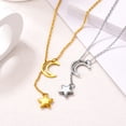 thumbnail image 5 of Silvora Silver Lariat Necklaces for Women Trendy Drop Moon Star Pendant Y-Necklaces Stainless Steel Long Chain Elegant Jewelry Gifts for Granddaughter Sister Christmas, 5 of 7