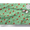 thumbnail image 3 of Soimoi Viscose Chiffon Fabric Leaves & Strawberry Fruits Decor Fabric Printed Yard 42 Inch Wide, 3 of 3