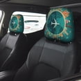 thumbnail image 2 of Kdxio Around The Planet Pattern Print 2 Piece Car Head Rest Covers Set Auto Front/Rear Seats Headrest Cover Universal Fit Most Cars,Sedan, SUV, 2 of 9