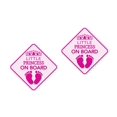 thumbnail image 1 of 2pcs Pink Little Princess on Board Car Warning Signs, 5" x 5” Safety Warning Car Bumper Sticker Double Suction Cups Safety Sign Car Sticker Decal Reusable Baby in Car Sticker, 1 of 1