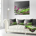 thumbnail image 3 of Designart Fractal 3D Green Purple Stripes - Contemporary Throw Pillow - 18x18, 3 of 5