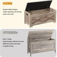 Wood Storage Chest with 2 Safety Hinges, Flip Top Storage Trunk with