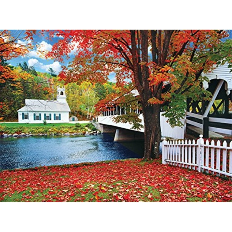 Cra-Z-Art Kodak 1000-Piece Covered Bridge Crossing River to Church