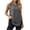 Gray, variant on Women's Crew Neck Side Split Workout Tank Top Sleeveless Athletic Yoga Shirt for Gym Running Training