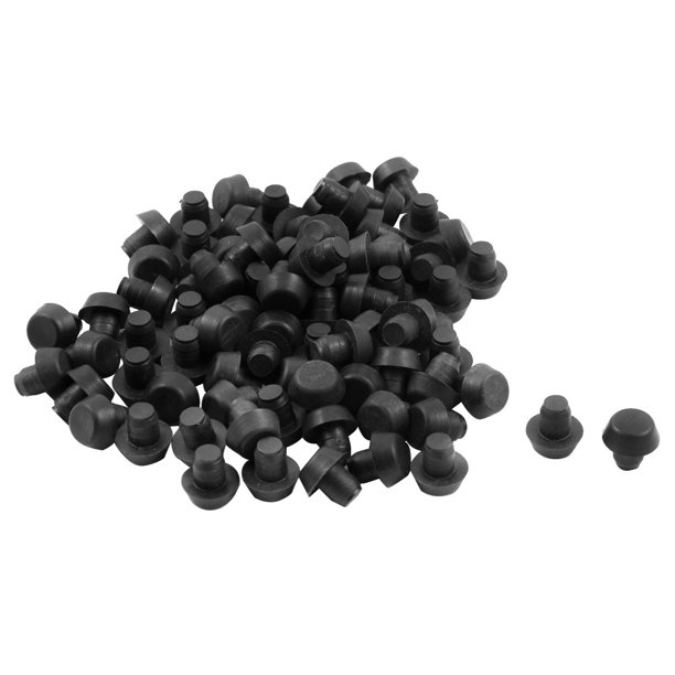 Home Plastic Chair Leg Protector Hole Plugs Covers Black 6mm Diameter