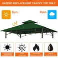 thumbnail image 3 of Eurmax 5FT x 8FT Double Tiered Replacement Canopy Grill BBQ Gazebo Roof Top Gazebo Canopy Roof (Forest Green), 3 of 5