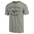 thumbnail image 2 of Men's Gray New Orleans Pelicans Team Heritage Tri-Blend T-Shirt, 2 of 3