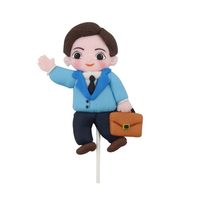 Less Than 5 Party Toppers Fathers Day Soft Pottery Doll Cake Baking Decorative Ornament Plug In