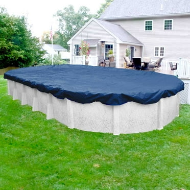 Pool Mate Commercial-Grade Rip-Shield Blue Winter Cover for Oval Above-Ground Swimming Pools, 18 ft. x 40 ft. Oval Pool