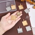 thumbnail image 4 of DIY Blank Square Pendant Making Kit Including 304 Stainless Steel Pendant Cabochon Settings Glass Cabochons Golden 16Pcs/box, 4 of 6