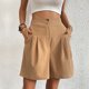 thumbnail image 1 of WILLBEST Pantalones Casuales para Mujer, Pantalones Cortos Holgados de Cintura Alta y Pierna Ancha de Color Caqui de Verano para Uso Diario Cómodo. Chica, 1 of 8