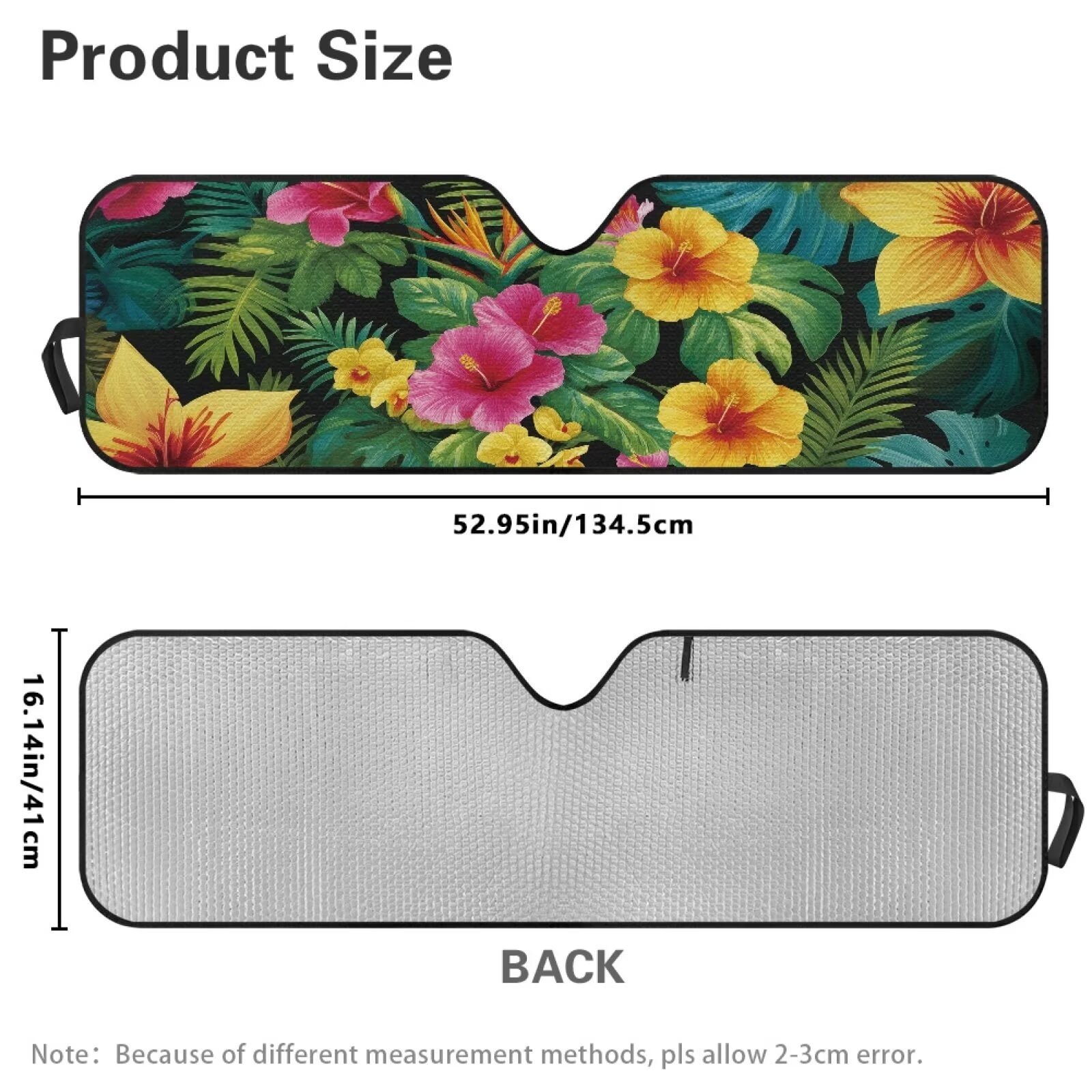 Uorisanigo Car Windshield Sun Shade Compatible with Jeep Wrangler JL JLU 2018-2025 / Jeep Gladiator 2020-2025 Accessories, Window Hawaiian Hibiscus Print Sunshade Keep Car Interior Cooler