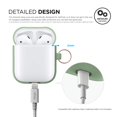 thumbnail image 4 of Funda de silicona con llavero compatible con Apple AirPods Case 1 y 2 LED frontal visible soporta carga inalámbrica silicona protectora ELAGO verde pastel, 4 of 5